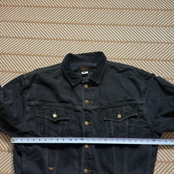Marithe Francois Girbuad Faded Black Denim Trucker Jacket Sz M Corduroy Collar - Picture 7 of 8